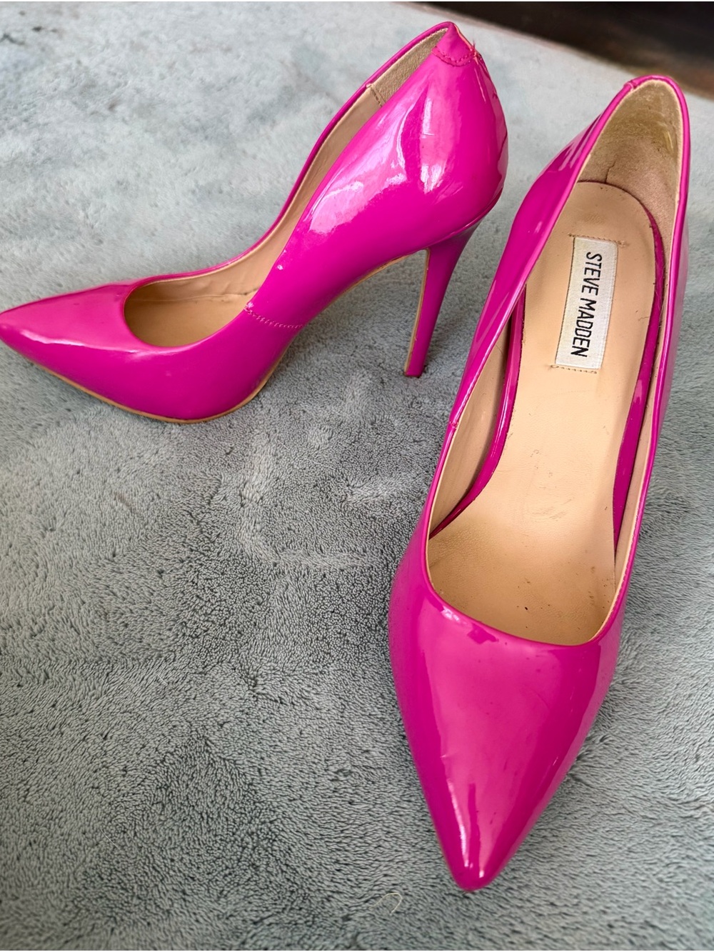 Like New Steve Madden Magenta Pink Patent Leather Pointed-Toe Stiletto Pumps 9.5